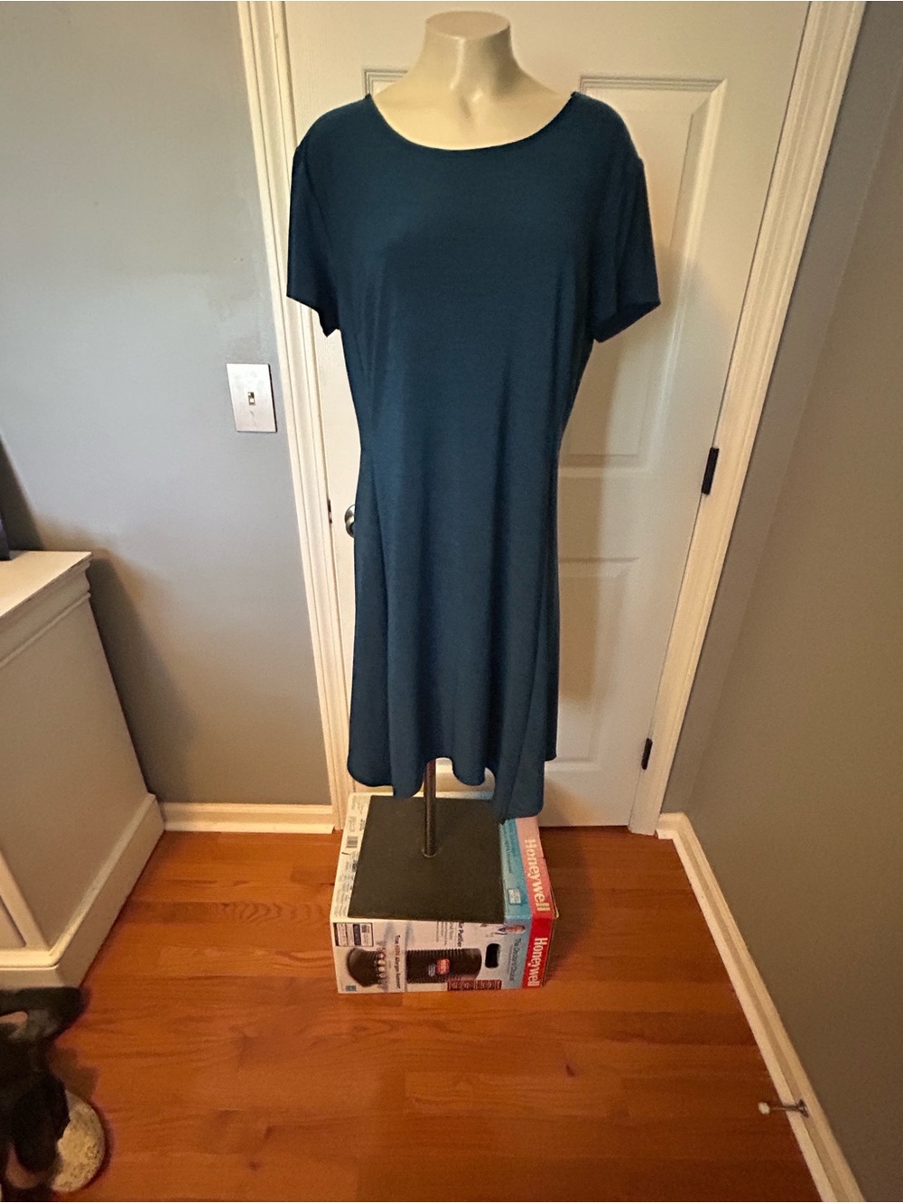 Women’s blue Short-Sleeve A-Line Dress